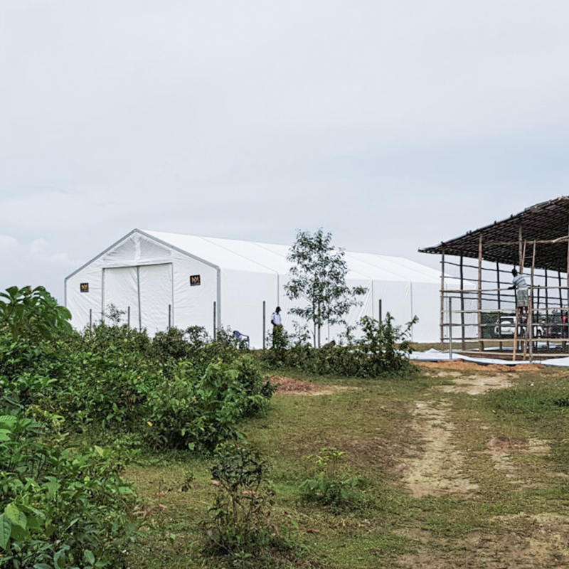 Unità di stoccaggio mobili per tende standard ignifughe resistenti ai raggi UV da 10 x 24 m IFRC/ICRC/WFP/IOM (MSU)