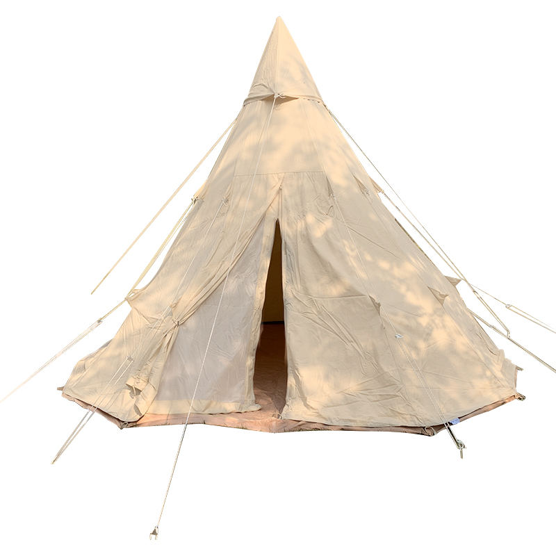 Tenda da campeggio in tela per famiglie Tipi a palo singolo da 4 metri