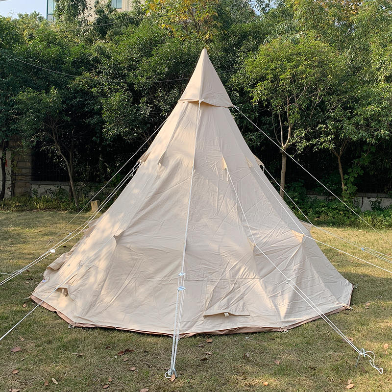 Tenda da campeggio in tela per famiglie Tipi a palo singolo da 4 metri