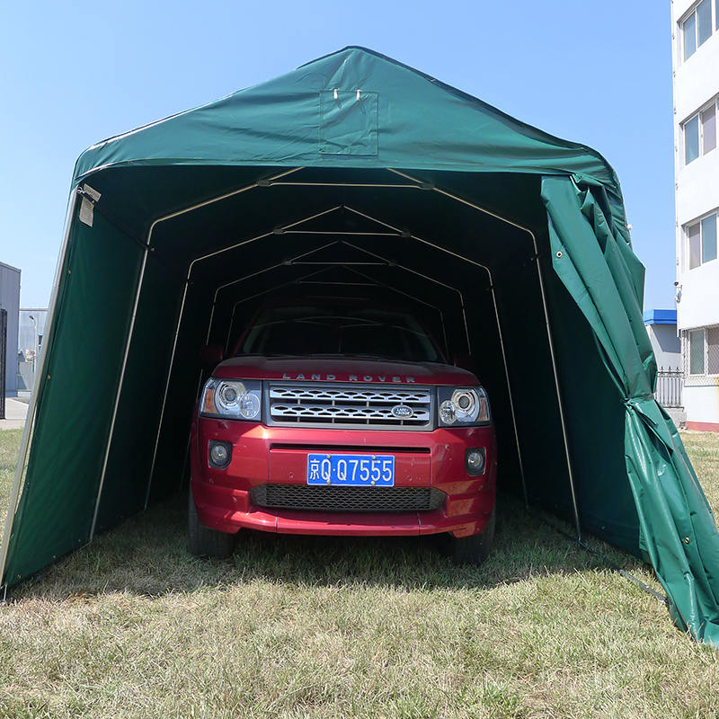 Riparo temporaneo economico per garage in PVC verde impermeabile da 3,3x6,1 m (11