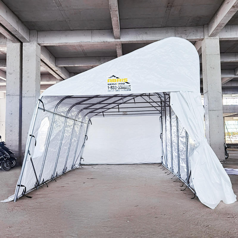 Garage e pensiline portatili temporanei in PE a pendenza singola da 3,2x6,1 m (10,6