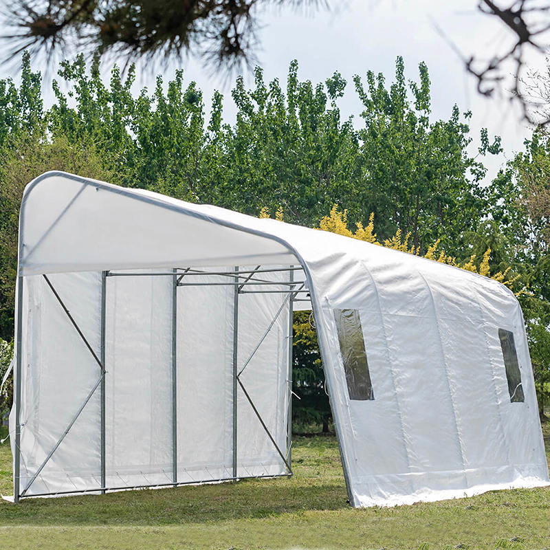 Garage e pensiline portatili temporanei in PE a pendenza singola da 3,2x6,1 m (10,6