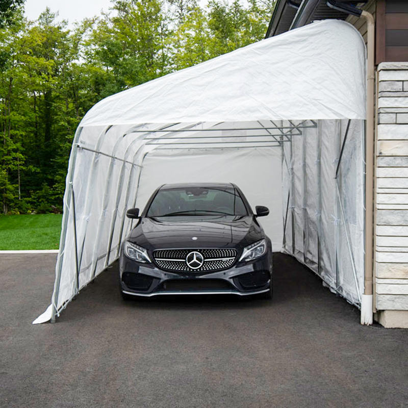 Garage e pensiline portatili temporanei in PE a pendenza singola da 3,2x6,1 m (10,6