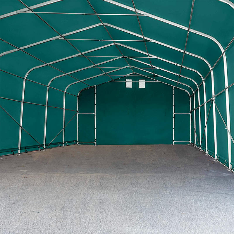 Tenda per magazzino temporaneo con struttura in acciaio completamente zincata ad altezza laterale 6X6 2,6 m