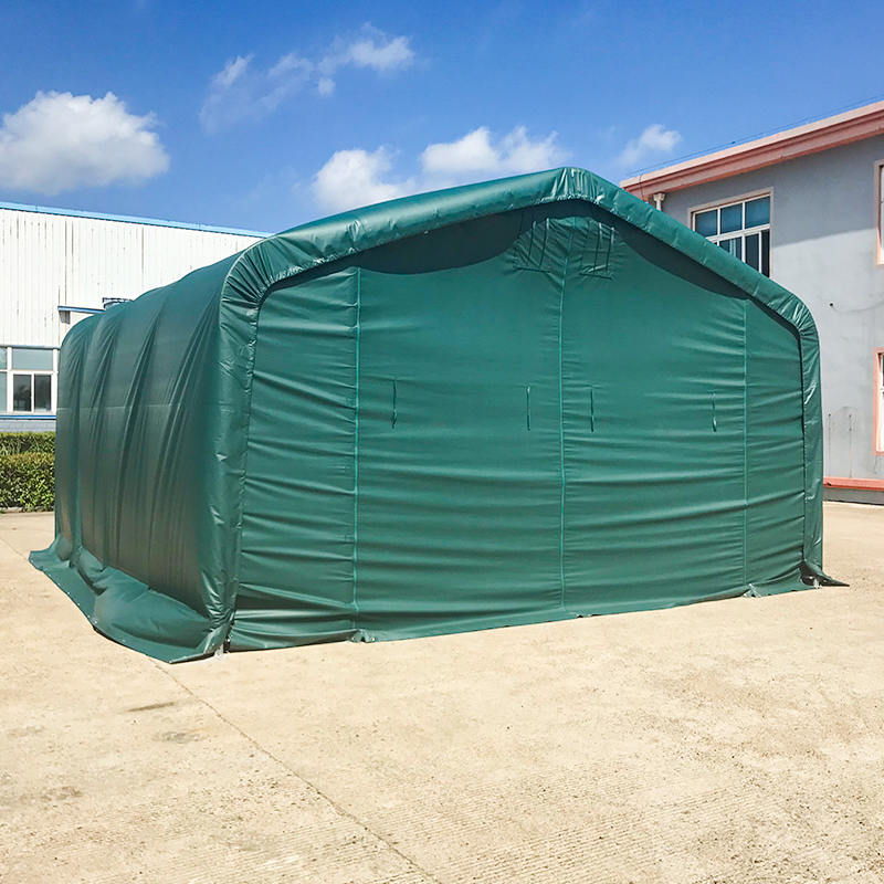 Tenda per magazzino temporaneo con struttura in acciaio completamente zincata ad altezza laterale 6X6 2,6 m