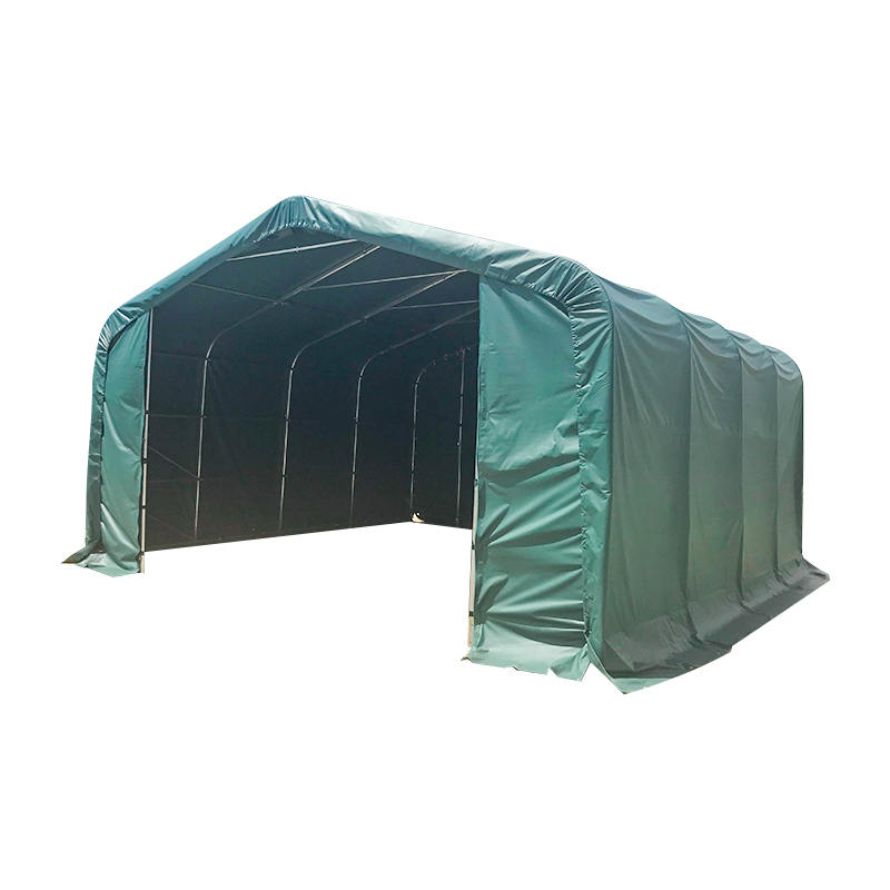 Tenda per magazzino temporaneo con struttura in acciaio completamente zincata ad altezza laterale 6X6 2,6 m