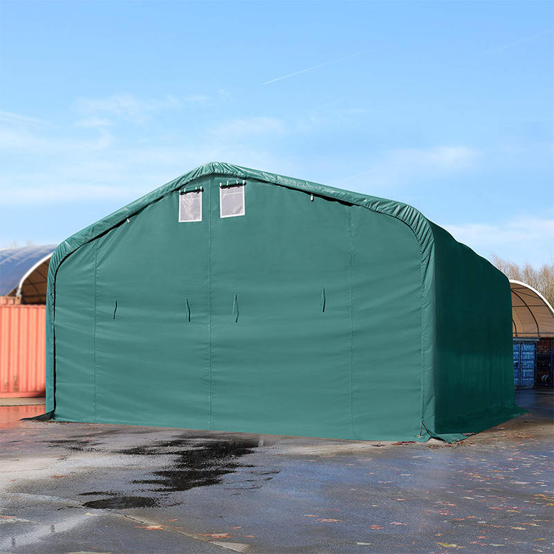 Tenda per magazzino temporaneo con struttura in acciaio completamente zincata ad altezza laterale 6X6 2,6 m