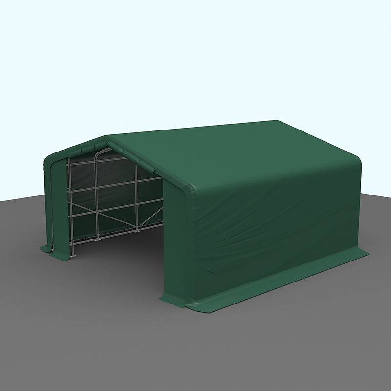 Tenda per magazzino temporaneo con struttura in acciaio completamente zincata ad altezza laterale 6X6 2,6 m