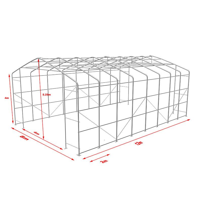 Tenda parasole per magazzino resistente ai raggi UV ad altezza laterale 8X12 4m
