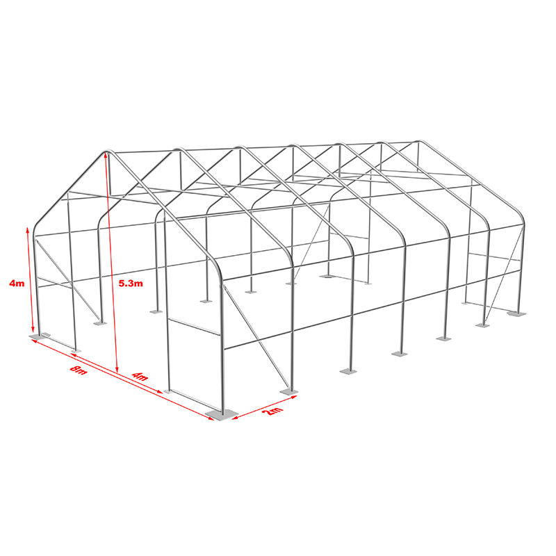 Tenda di stoccaggio verde industriale di grandi dimensioni per magazzino in PVC 8X12m-3m