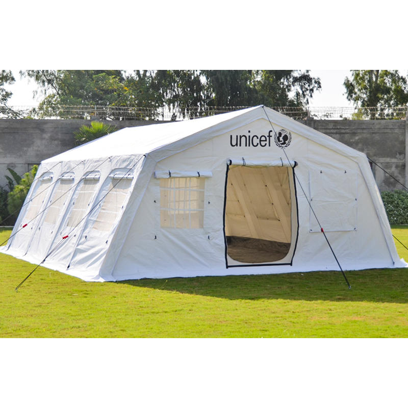 Tenda Huggy ignifuga multiuso standard UNICEF da 42 m²