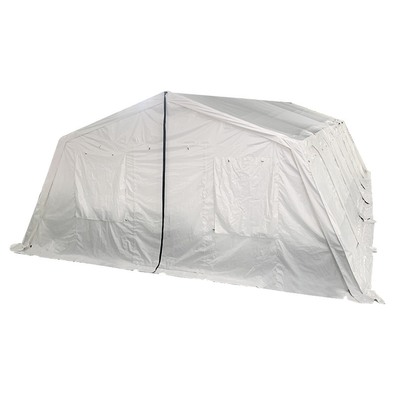 Tenda Huggy per ricovero temporaneo multiuso standard UNICEF da 72 m², stabilizzata ai raggi UV