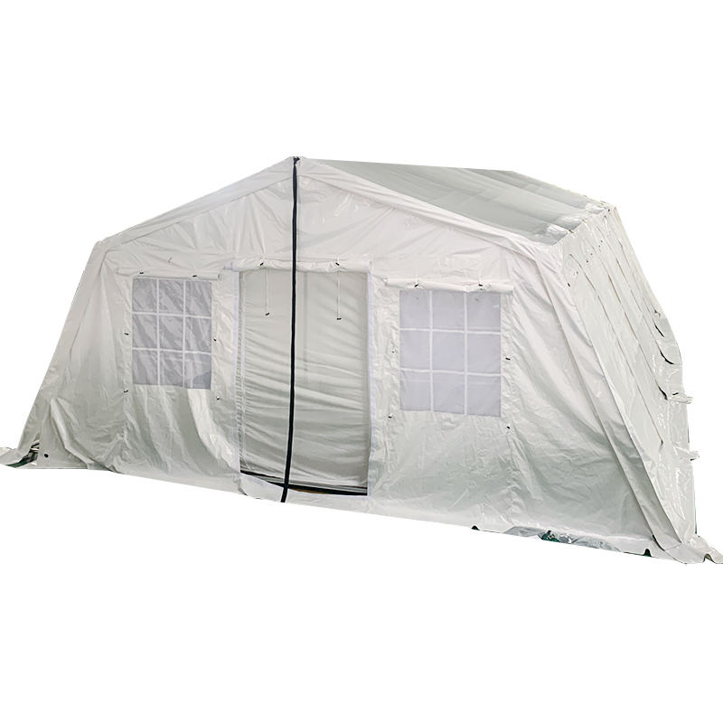 Tenda Huggy per ricovero temporaneo multiuso standard UNICEF da 72 m², stabilizzata ai raggi UV