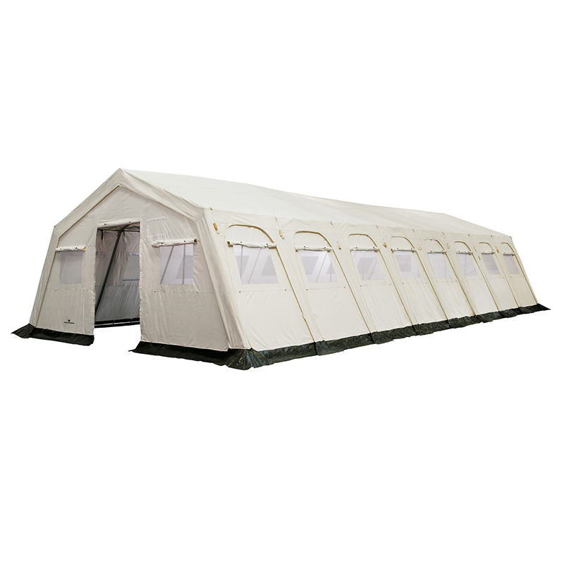 Tenda Huggy per ricovero temporaneo multiuso standard UNICEF da 72 m², stabilizzata ai raggi UV