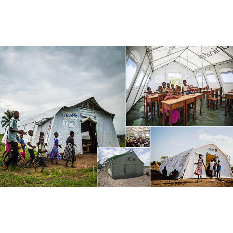 Tenda multiuso standard UNICEF da 24 m² Tenda hub con buon sistema di ventilazione