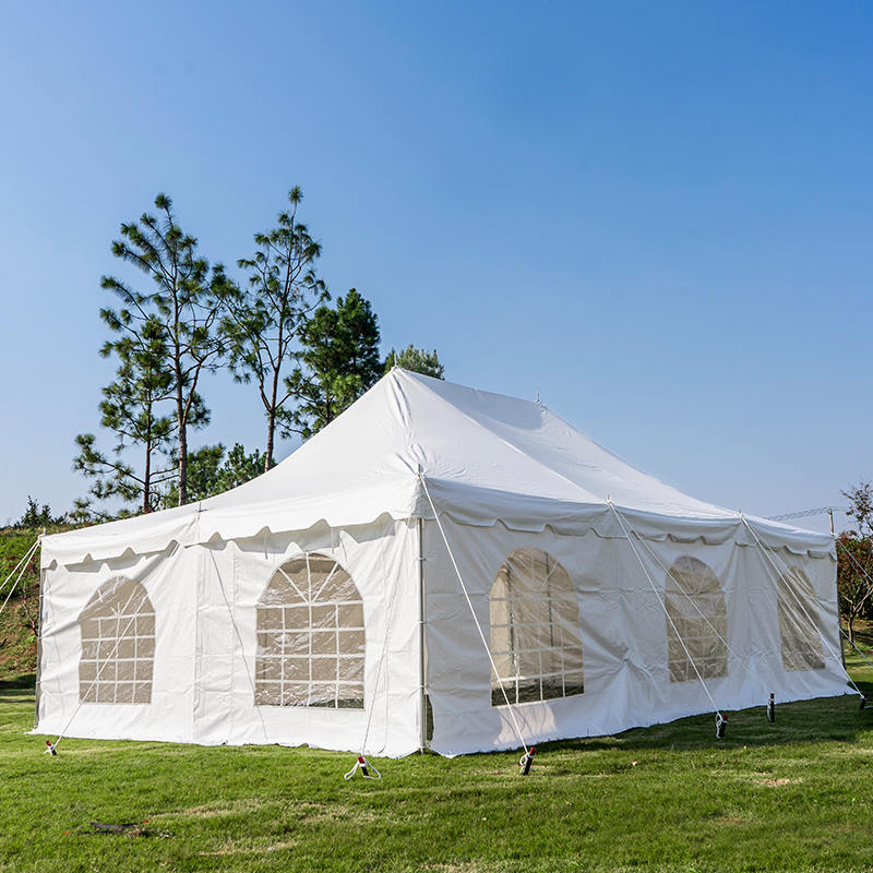 Tenda con palo a baldacchino in PVC bianco da 20