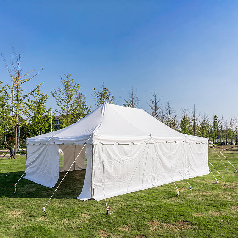 Tenda con palo a baldacchino in PVC bianco da 20