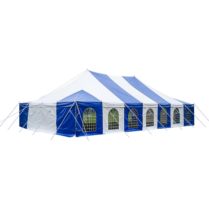 Tenda tradizionale con palo per eventi in PVC 7X12 m con finestre