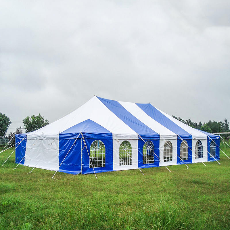 Tenda tradizionale con palo per eventi in PVC 7X12 m con finestre