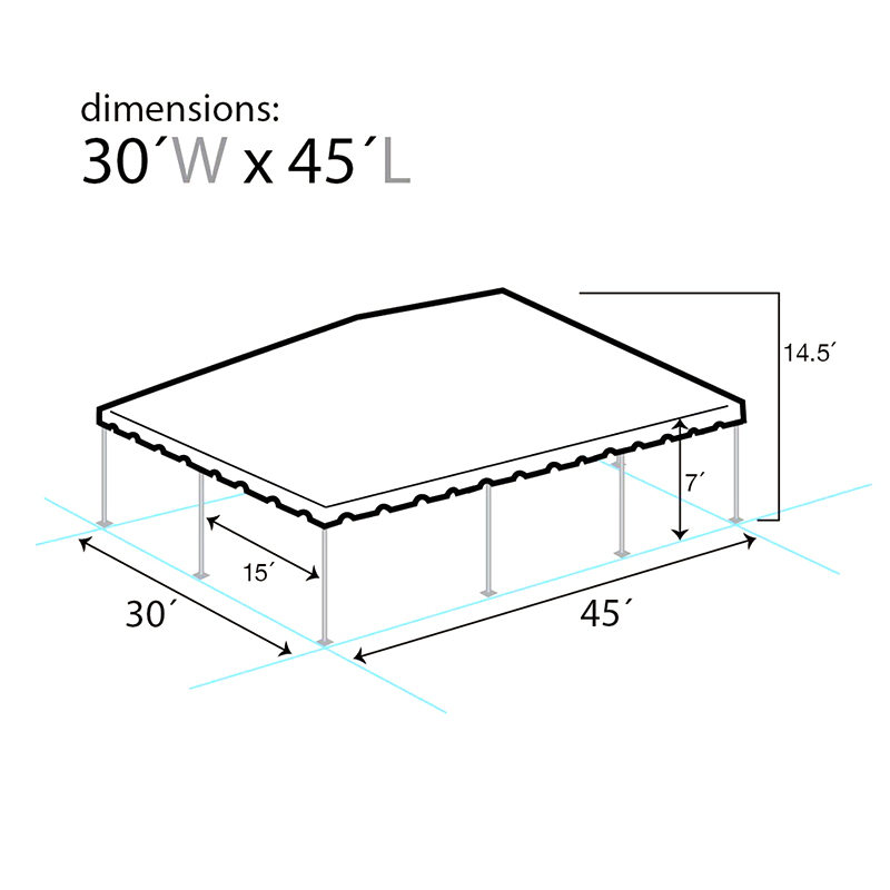 Tendone per feste componibile in PVC con telaio doppio in alluminio da 30
