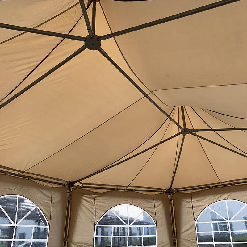 Tenda gazebo per feste in PVC impermeabile tradizionale pagoda ottagonale 5x6,8 m