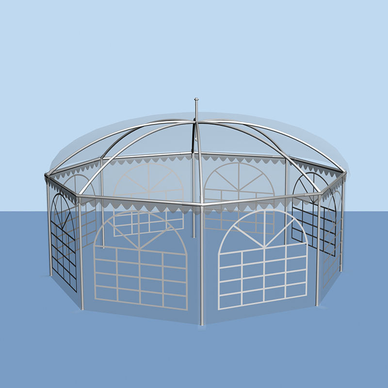 Gazebo da giardino tradizionale ottagonale con pagoda 6x6 m