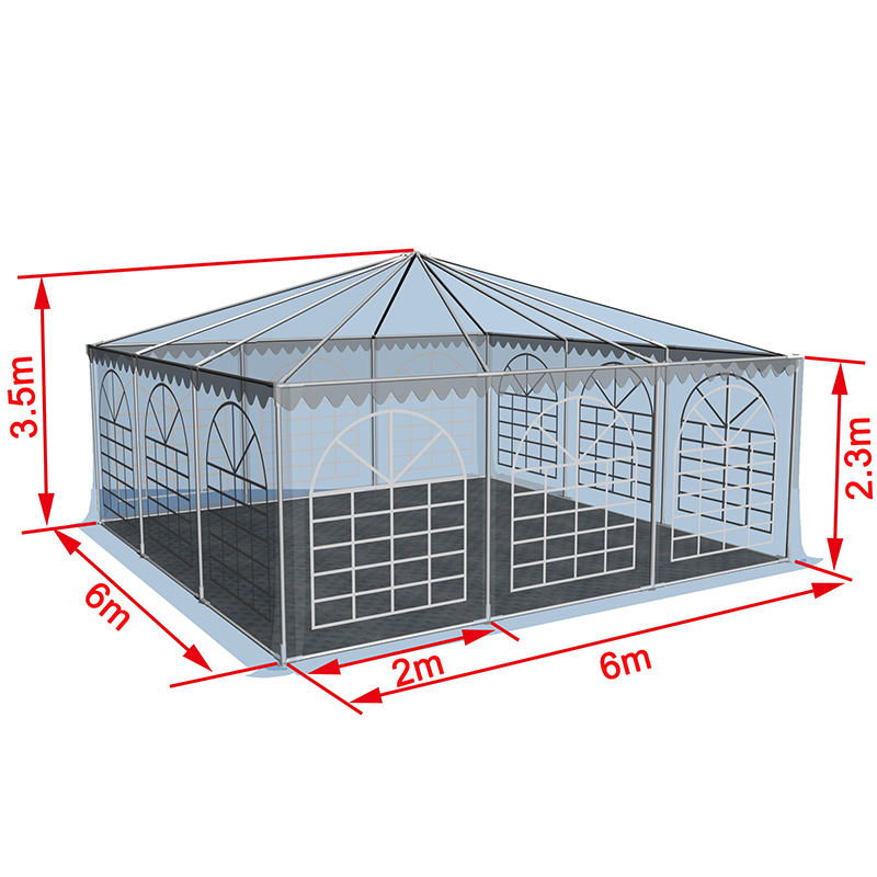 Tenda con tettoia pop-up in PVC con tendone pagoda 6x6-2,3 m
