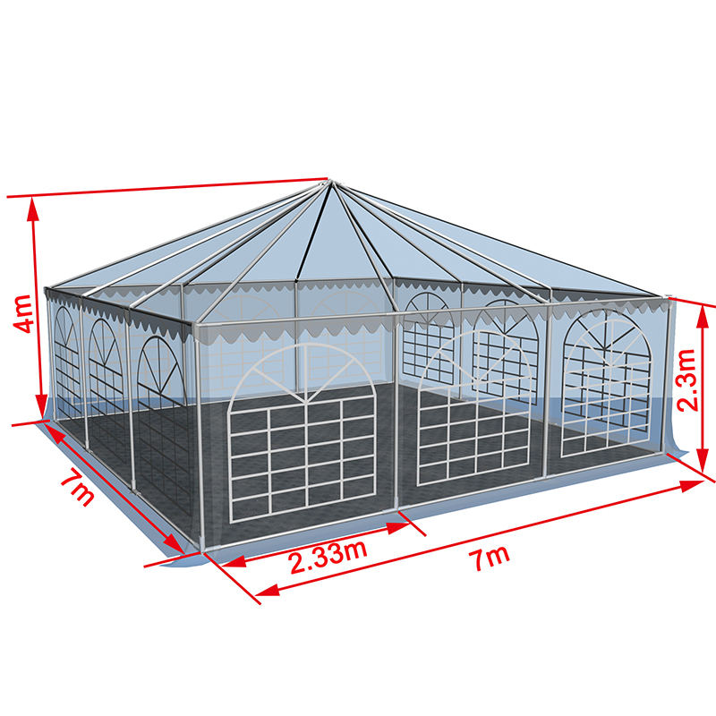 Tenda portatile per padiglione portatile con gazebo a pagoda per carichi pesanti 7x7-2,3 m