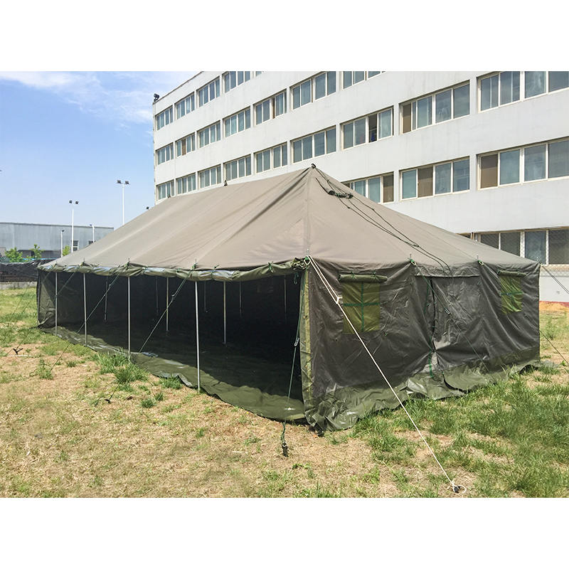 Tenda militare con palo in eccedenza in tela 4,8x10,0 m