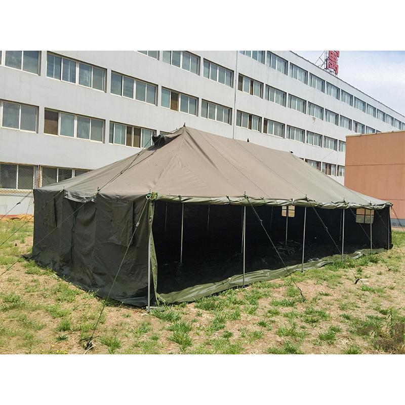 Tenda militare con palo in eccedenza in tela 4,8x10,0 m