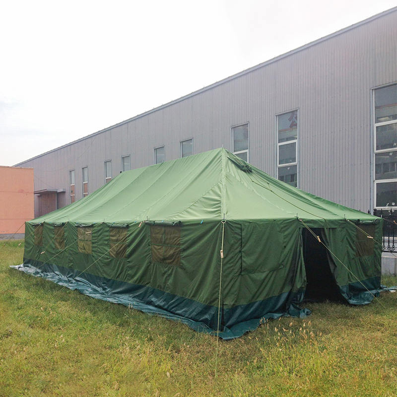 Tenda militare con palo in eccedenza in tela 4,8x10,0 m
