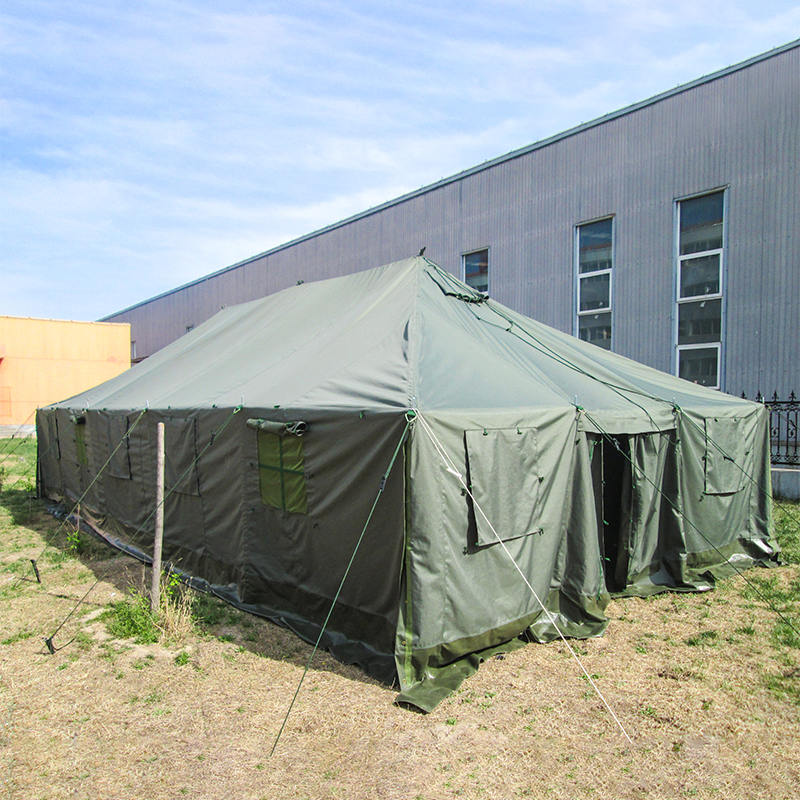 Tenda militare con palo in eccedenza in tela 4,8x10,0 m