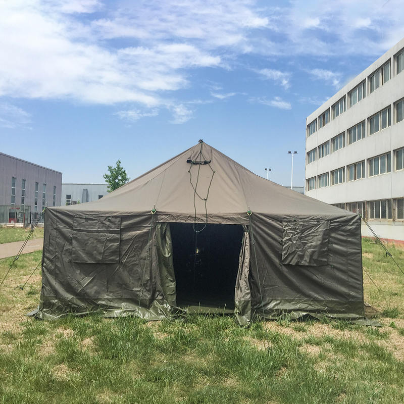 Tenda militare con palo in eccedenza in tela 4,8x10,0 m