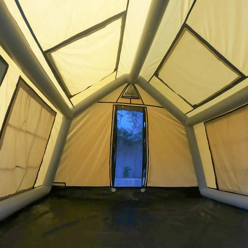 Tenda da campeggio gonfiabile glamour, ignifuga e antibatterica per 8-10 persone