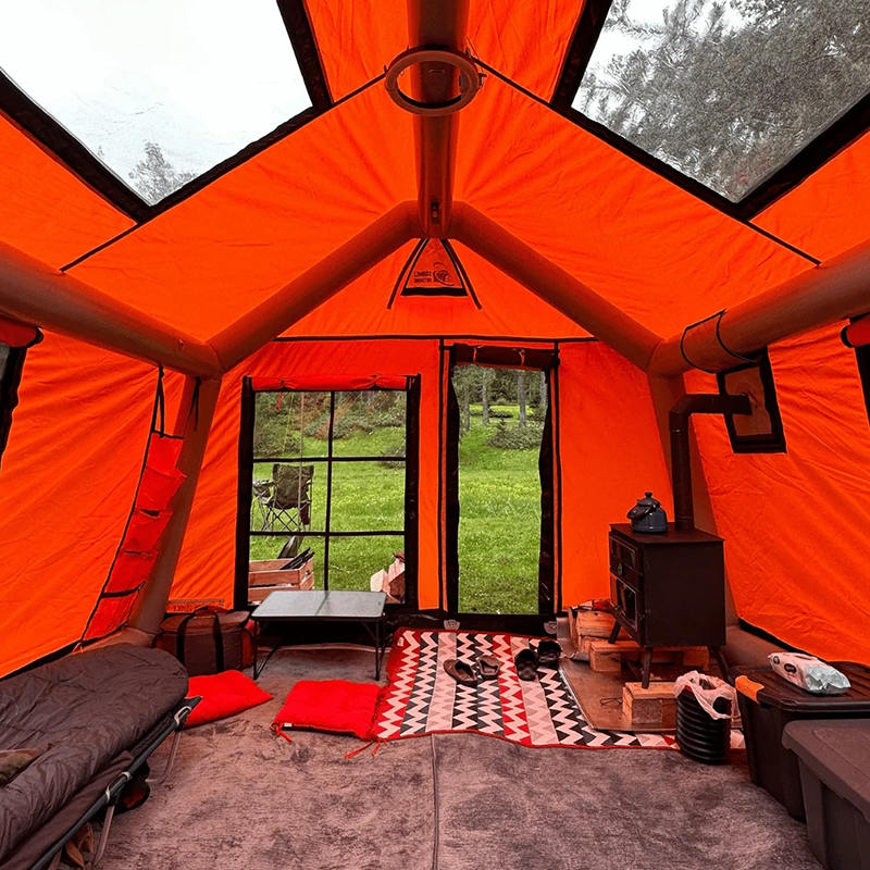 Tenda da campeggio gonfiabile glamour, ignifuga e antibatterica per 8-10 persone