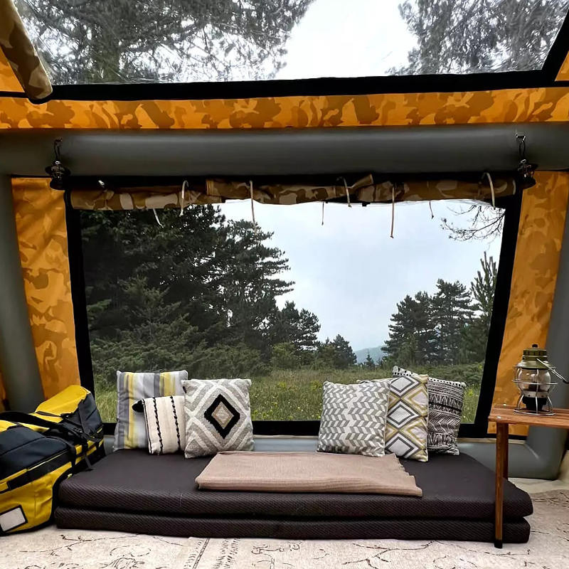 Tenda da campeggio gonfiabile panoramica per quattro stagioni per 8-10 persone