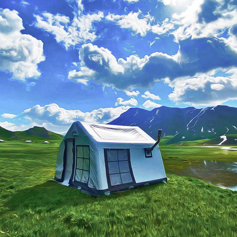 Tenda da campeggio gonfiabile panoramica per quattro stagioni per 8-10 persone