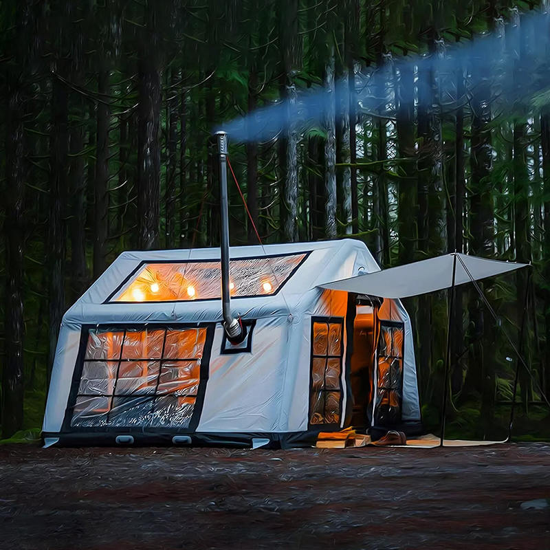 Tenda da campeggio gonfiabile panoramica per quattro stagioni per 8-10 persone
