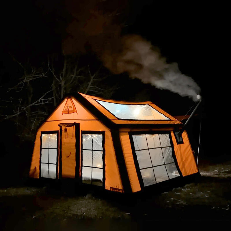 Tenda da campeggio gonfiabile panoramica per quattro stagioni per 8-10 persone