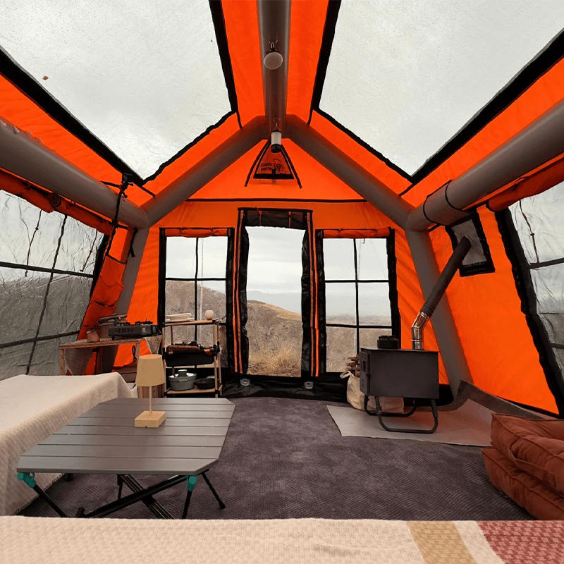 Tenda da campeggio gonfiabile panoramica per quattro stagioni per 8-10 persone