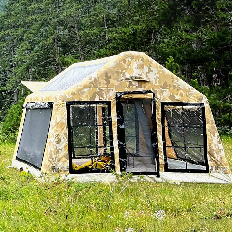 Tenda da campeggio gonfiabile panoramica per quattro stagioni per 8-10 persone