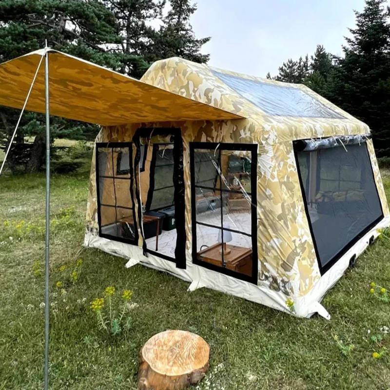Tenda da campeggio gonfiabile panoramica per quattro stagioni per 8-10 persone