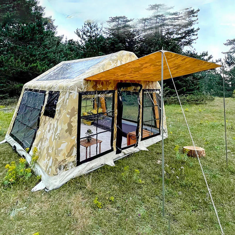 Tenda da campeggio gonfiabile panoramica per quattro stagioni per 8-10 persone